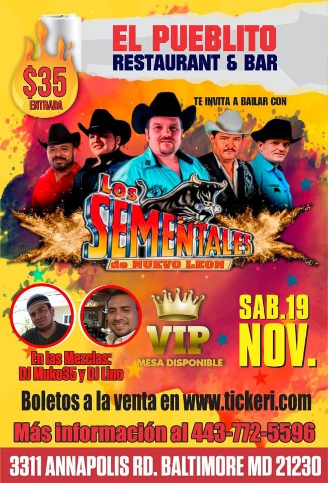 Event - Los Sementales de Nuevo Leon - Baltimore, Maryland - November 19, 2022 | concert tickets