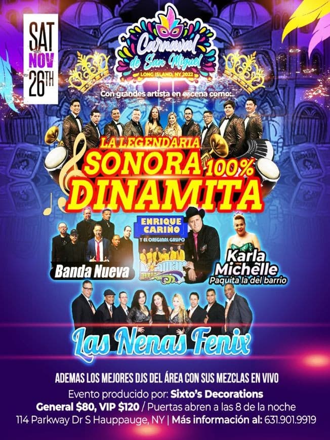 Event - Carnaval de San Miguel en NEW YORK - Hauppauge, New York - November 26, 2022 | concert tickets