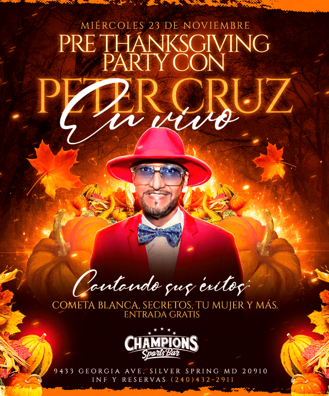 Event - PETER CRUZ EN CONCIERTO - PRE THANKSGIVING PARTY - Silver Spring, Maryland - November 23, 2022 | concert tickets