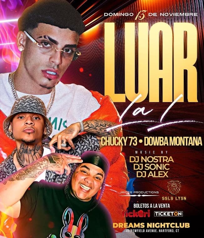 Event - LUAR LA L, DOWBA MONTANA Y CHUCKY 73 - Hartford, Connecticut - November 13, 2022 | concert tickets