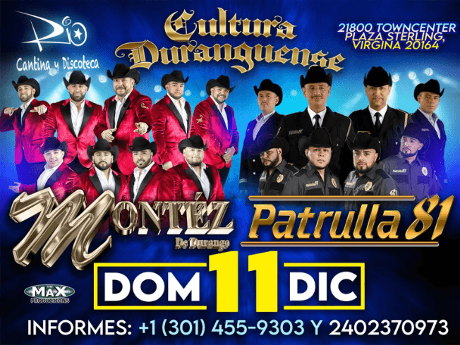 Event - Montez de Durango & patrulla81 mañana domingo 11 de diciembre en Sterling Virginia - Sterling, Virginia - December 11, 2022 | concert tickets