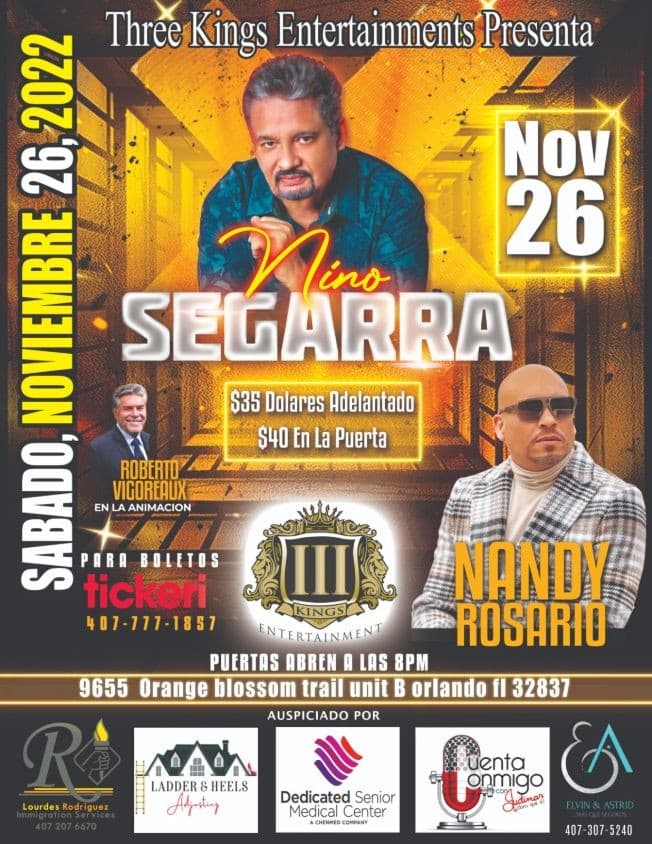 Event - Nino Segarra - Orlando, Florida - November 26, 2022 | concert tickets