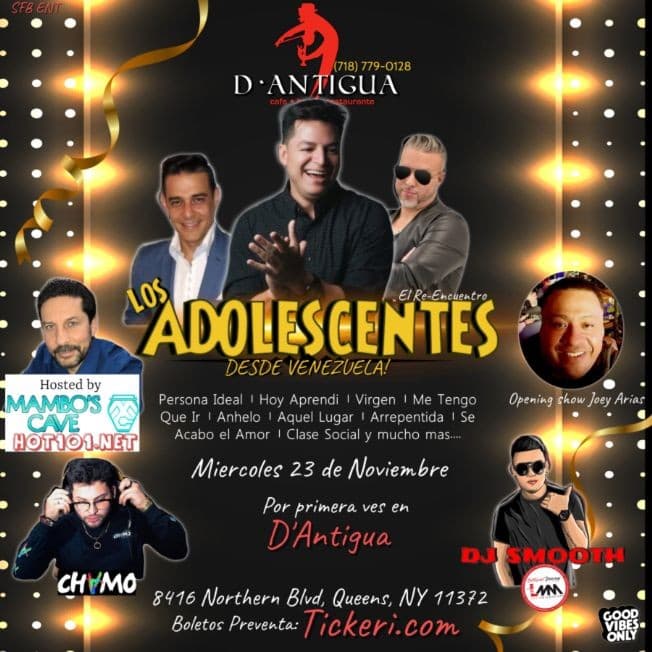 Event - Los Adolescentes Desde Venezuela - jackson heights, New York - November 23, 2022 | concert tickets