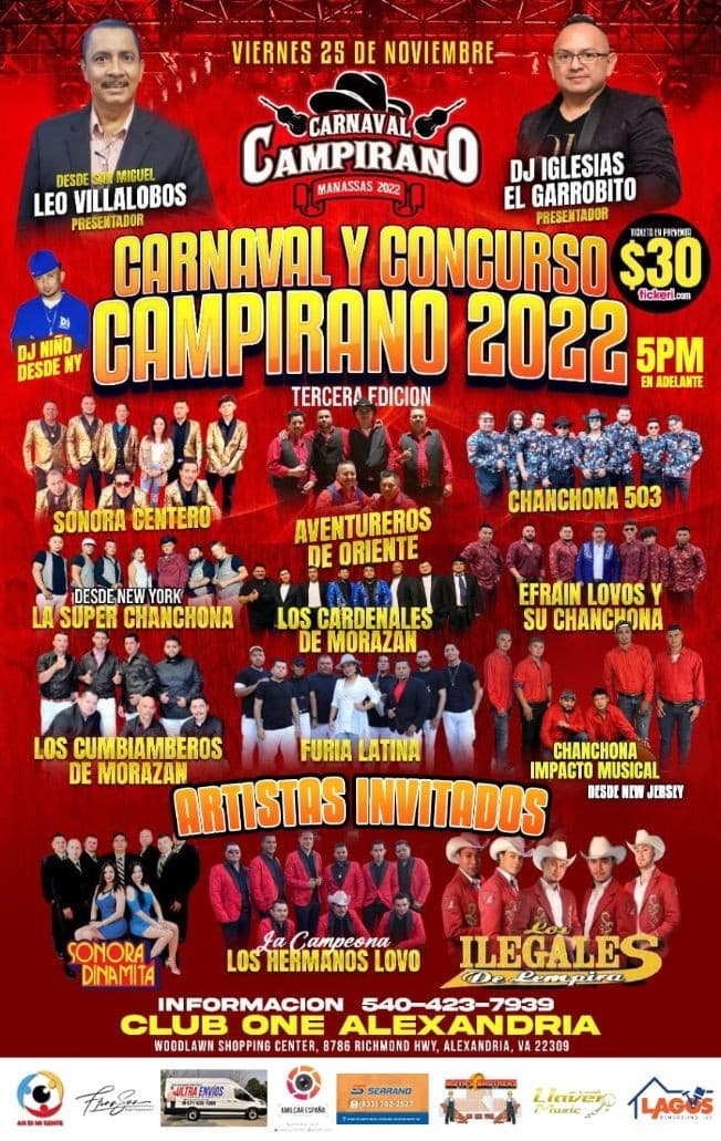 Event - CARNAVAL Y CONCURSO CAMPIRANO 2022 ! ALEXANDRIA VIRGINIA - Alexandria, Virginia - November 25, 2022 | concert tickets