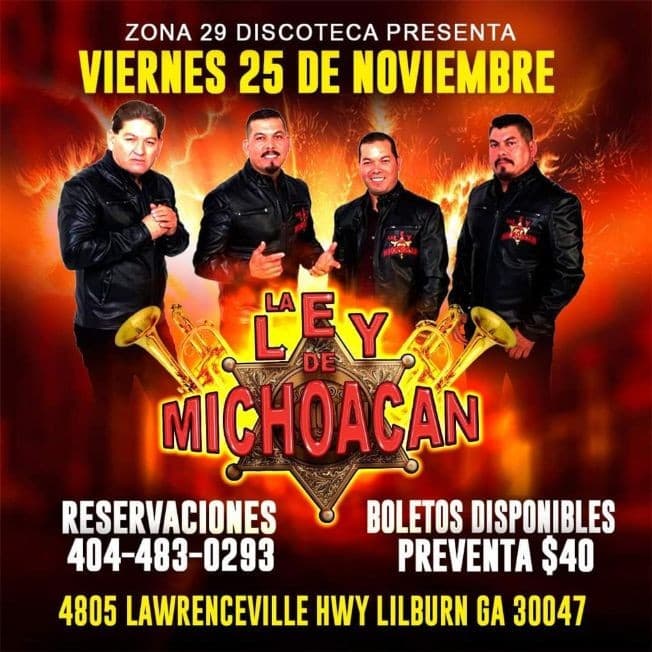 Event - La Leí de Michoacan - Lilburn, Georgia - November 25, 2022 | concert tickets