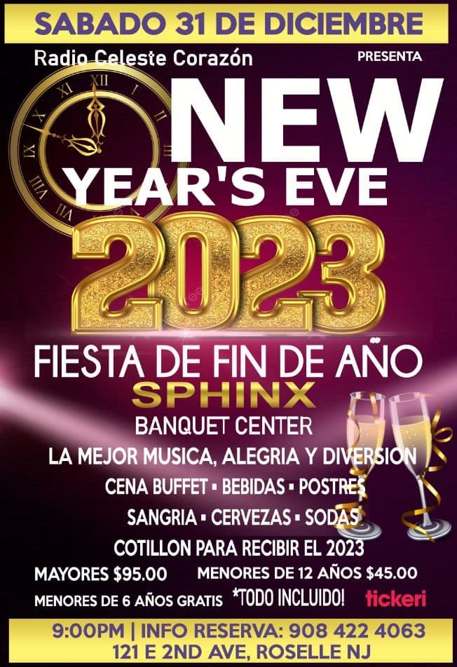 Event - Fiesta de Fin de Año para toda la Familia - Roselle, New Jersey - December 31, 2022 | concert tickets