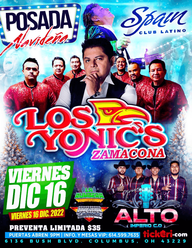 Event - LOS YONIC’S ZAMACONA , GRUPO ALTO IMPERIO EN CONCIERTO ! COLUMBUS OHIO - Columbus, Ohio - December 16, 2022 | concert tickets