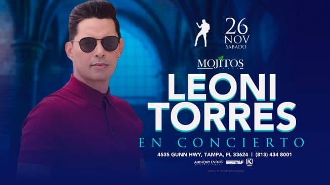 Event - Segundo concierto de Leoni torres - Tampa, Florida - November 26, 2022 | concert tickets