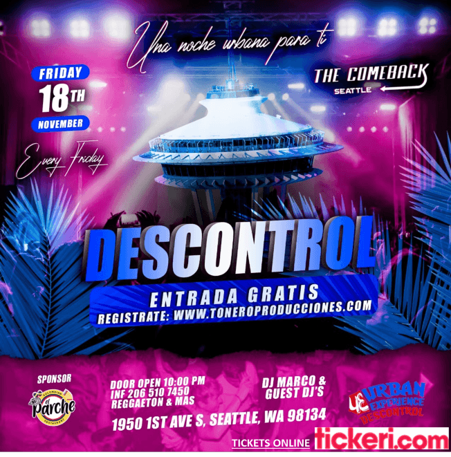 Event - DESCONTROL EN SEATTLE WASHINGTON - Seattle, Washington - November 18, 2022 | concert tickets
