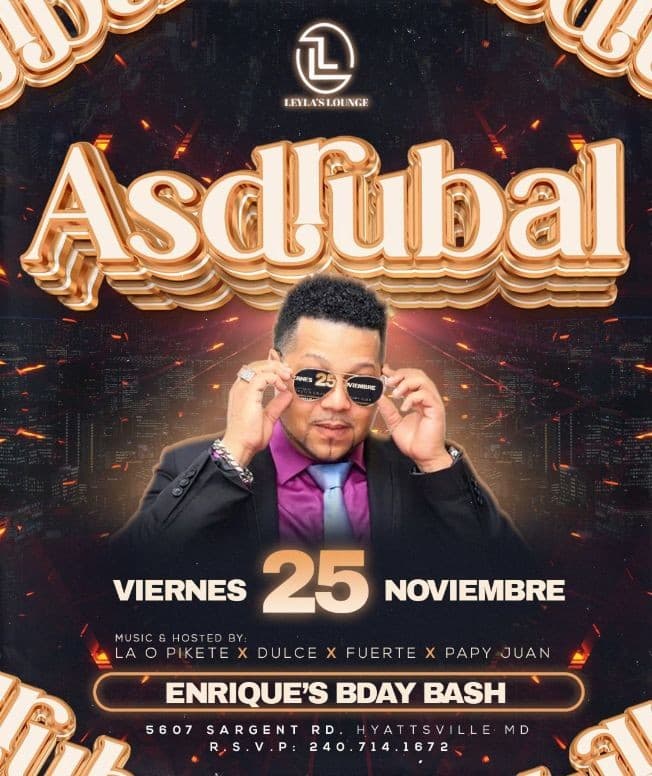 Event - ASDRUBAL EN VIVO EN LEYLAS LOUNGE - Chillum, Maryland - November 25, 2022 | concert tickets