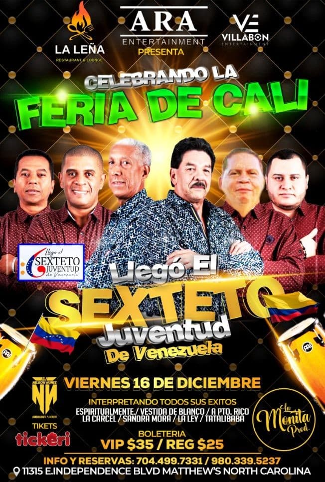Event - LLEGO EL SEXTETO JUVENTUD - CAROLINA DEL NORTE - - Matthews, North Carolina - December 16, 2022 | concert tickets