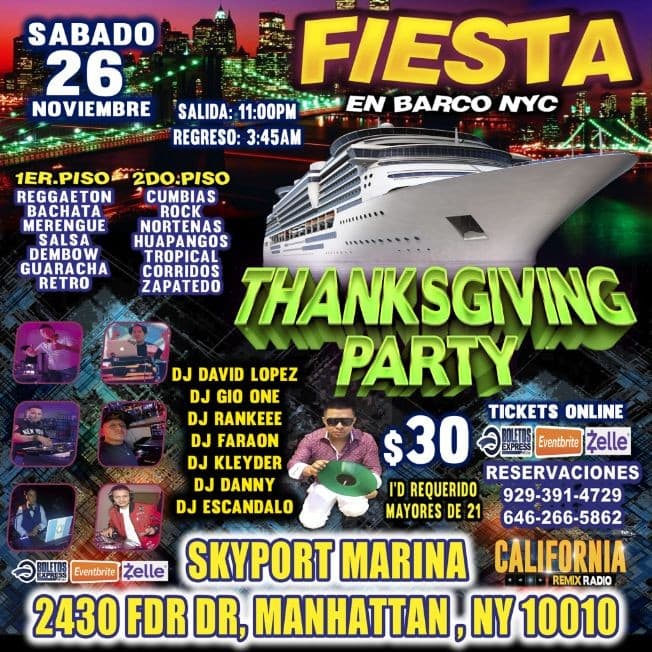 Event - Fiesta En Barco + Radio Dj's + Dos Pisos De Musica Diferente + Manhattan Ny - New York, New York - November 26, 2022 | concert tickets