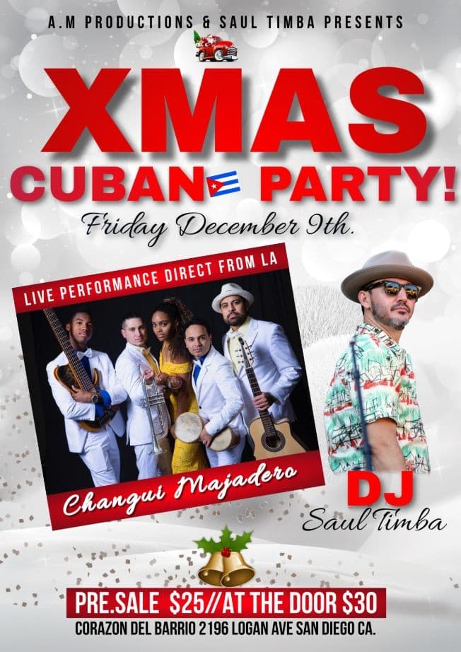 Event - A.M PRODUCTIONS & SAUL TIMBA PRESENTS: XMAS CUBAN PARTY - San Diego, California - December 9, 2022 | concert tickets