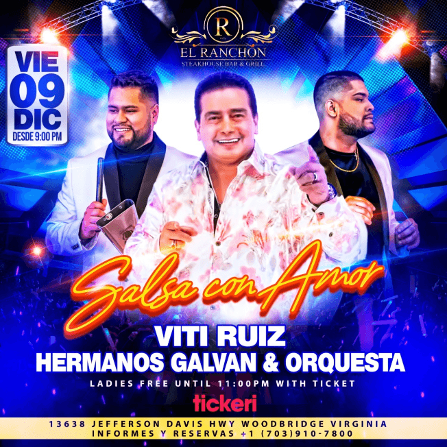 Event - VITI RUIZ  HERMANOS GALVAN & ORQUESTA EN CONCIERTO !  WOODBRIDGE VIRGINIA - Woodbridge, Virginia - December 9, 2022 | concert tickets