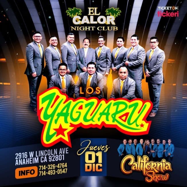 Event - LOS YAGUARU EN CONCIERTO JUNTO A CALIFORNIA SHOW ANAHEIM CALF - Anaheim, California - December 1, 2022 | concert tickets