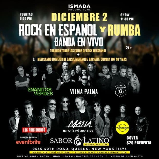 Event - ROCK EN ESPAÑOL Y RUMBA ! NEW YORK - Queens, New York - December 2, 2022 | concert tickets