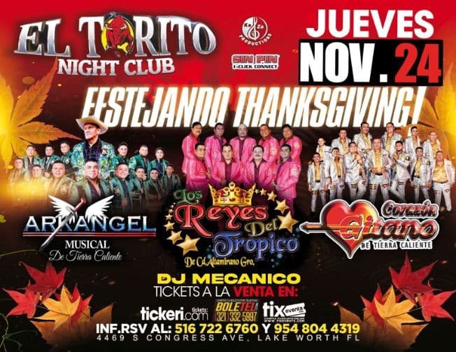 Event - ARKANGEL MUSICAL , LOS REYES DEL TROPICO ,  CORAZON GITANO EN VIVO ! LAKE WORTH FLORIDA - Lake Worth, Florida - November 24, 2022 | concert tickets