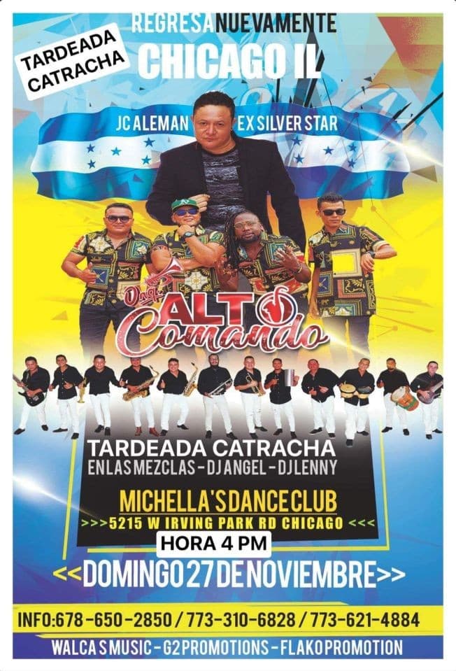 Event - JC ALEMAN EX SILVER STAR   - ORQ ALTO COMANDO EN VIVO ! TARDEADA CATRACHA CHICAGO IL- CANCELLED - Chicago, Illinois - 27 de noviembre de 2022 | concert tickets