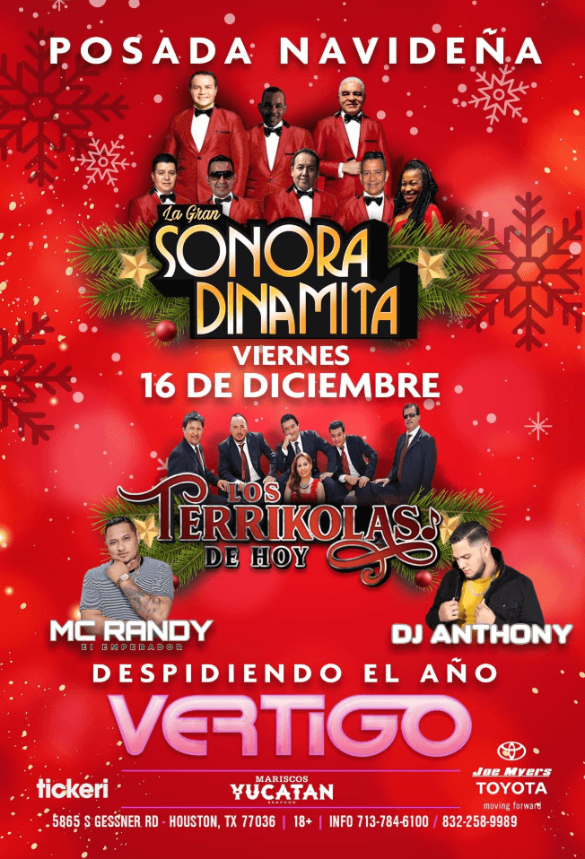 Event - POSADA NAVIDEÑA CON LA GRAN SONORA DINAMITA Y LOS TERRIKOLAS DE HOY EN HOUSTON TEXAS - Houston, Texas - December 16, 2022 | concert tickets