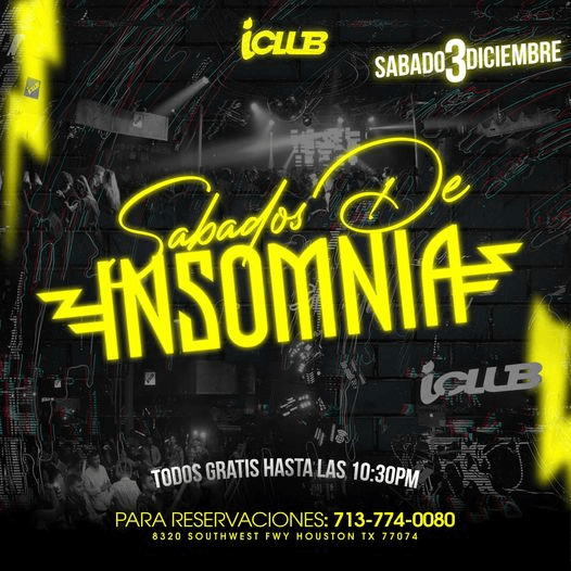 Event - SABADOS  DE INSOMNIA EN HOUSTON TEXAS - Houston, Texas - December 3, 2022 | concert tickets
