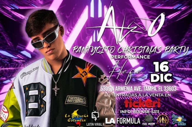 Event - Alejo Performance In Concert - Pantisito Xmas Party - Tampa, Florida - 16 de diciembre de 2022 | concert tickets