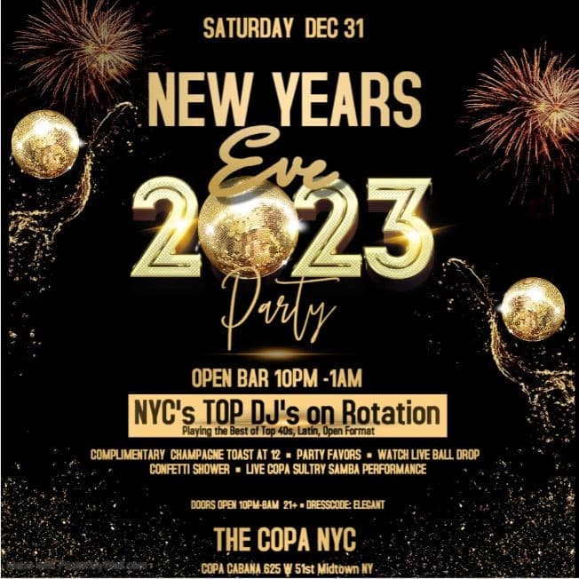 Event - GLITZ & GLAM NYE 2023 AT THE COPACABANA LOFT 51 PARTY - New York, New York - December 31, 2022 | concert tickets
