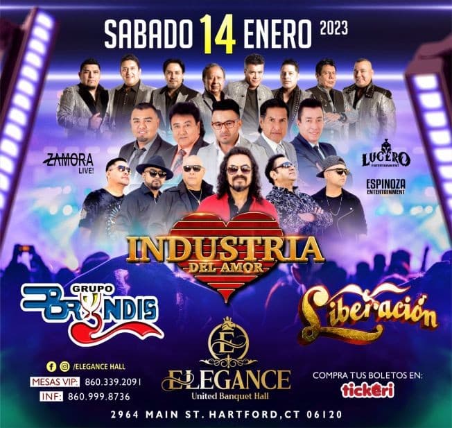 Event - Grupo Bryndis, Industria del Amor y Liberacion en Hartford, CT - Hartford, Connecticut - January 14, 2023 | concert tickets