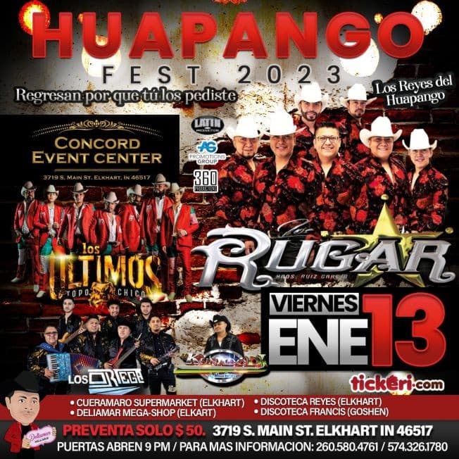 Event - LOS RUGAR , LOS ULTIMOS DEL TOPO CHICO , EN VIVO ! ELKHART INDIANA - Elkhart, Indiana - January 13, 2023 | concert tickets