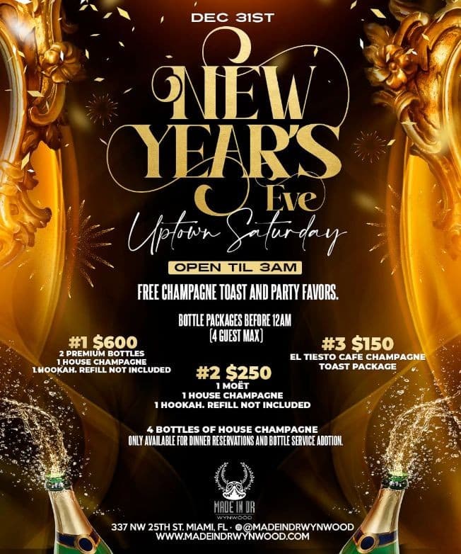 Event - NEW YEARS EVE AT MADE IN DR WYNWOOD - Miami, Florida - December 31, 2022 | concert tickets