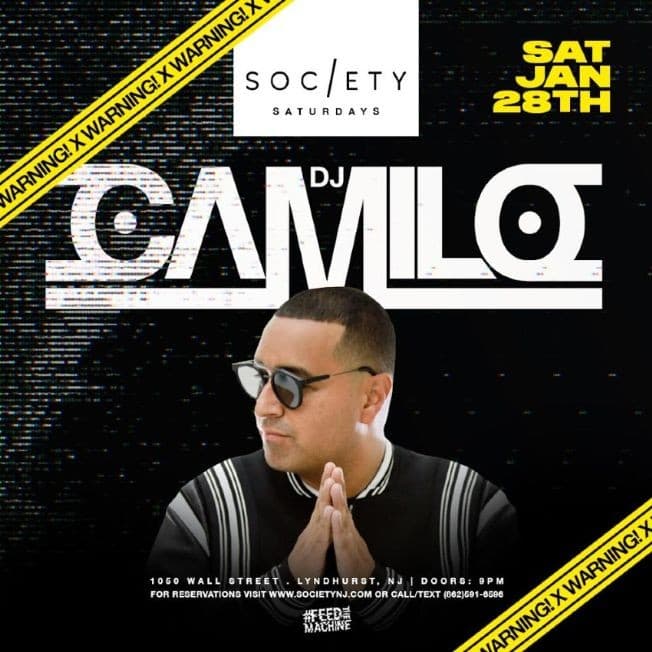 Event - Supreme Saturdays DJ Camilo Live At Society - Lyndhurst, New Jersey - January 28, 2023 | concert tickets