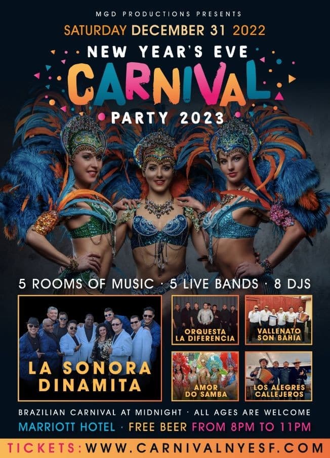 Event - New Year Carnival con La Sonora Dinamita -  Marriott Hotel - San Mateo, California - December 31, 2022 | concert tickets