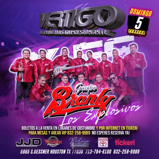 Event - GRUPO BRANLY LOS EXPLOSIVOS EN CONCIERTO ! HOUSTON TEXAS - Houston, Texas - February 5, 2023 | concert tickets