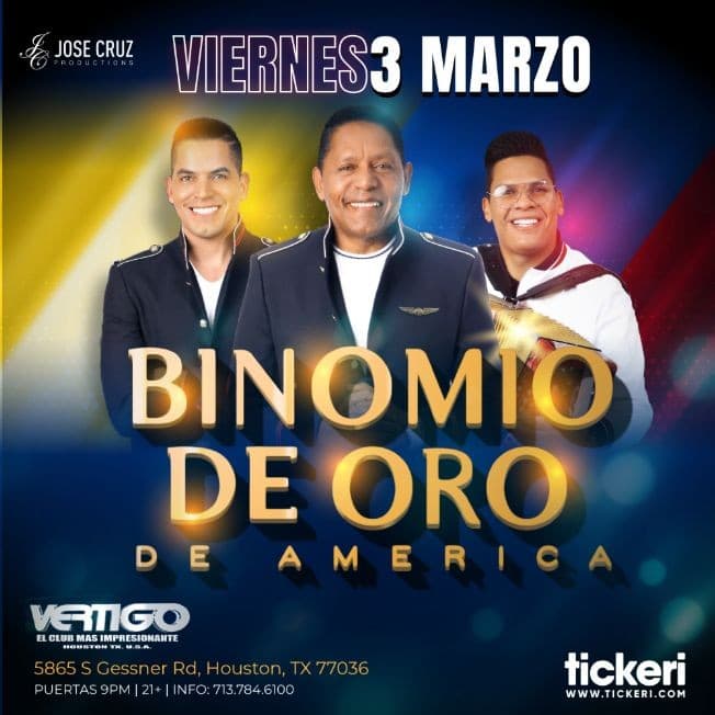 Event - BINOMIO DE ORO EN HOUSTON - Houston, Texas - March 3, 2023 | concert tickets