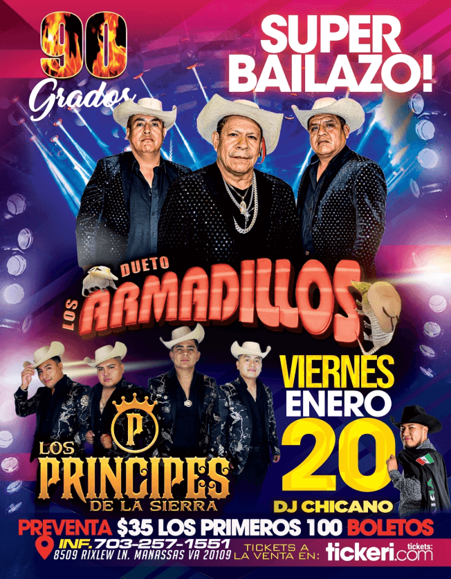 Event - DUETO LOS ARMADILLOS , LOS PRINCIPES DE LA SIERRA EN VIVO ! MANASSAS VIRGINIA - Manassas, Virginia - January 20, 2023 | concert tickets