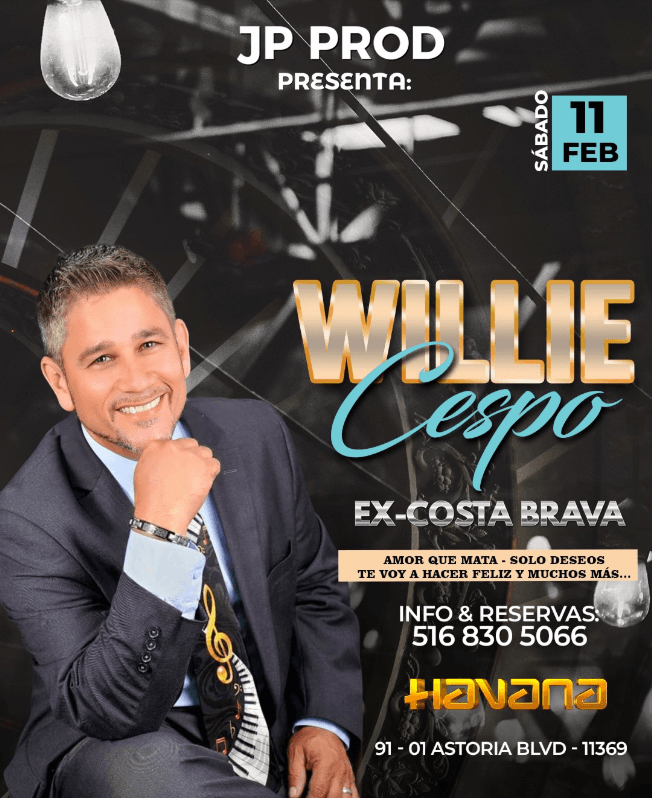 Event - WILLIE CRESPO EN CONCIERTO ! FLUSHING NEW YORK - Queens, New York - February 11, 2023 | concert tickets