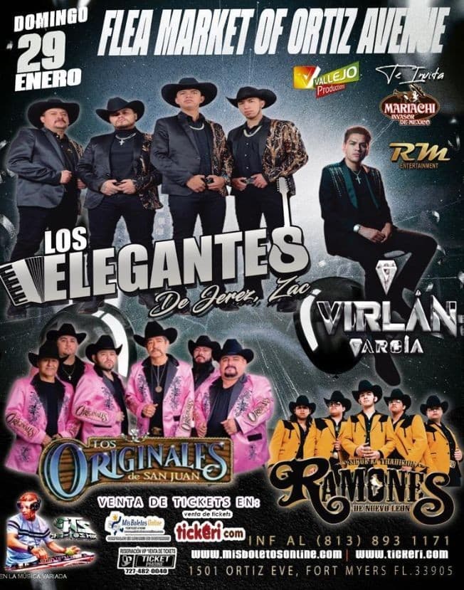 Event - LOS ELEGANTES DE JEREZ , LOS ORIGINALES DE SAN JUAN EN CONCIERTO ! FORT MYERS FLORIDA - Fort Myers, Florida - January 29, 2023 | concert tickets
