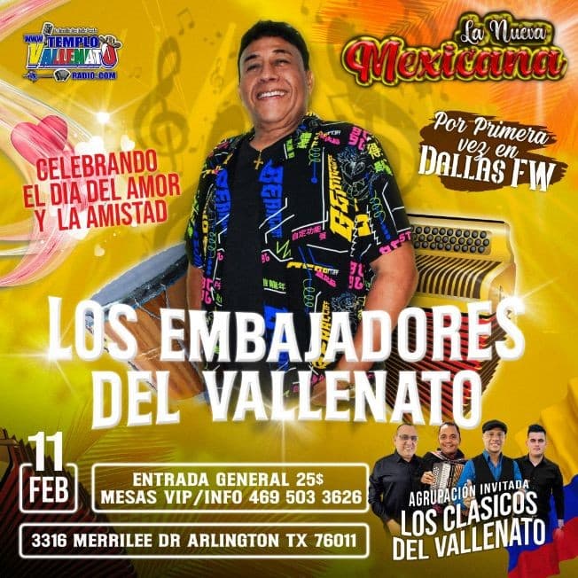 Event - Los Embajadores del vallenato y los clasicos del vallenato - Arlington, Texas - February 11, 2023 | concert tickets