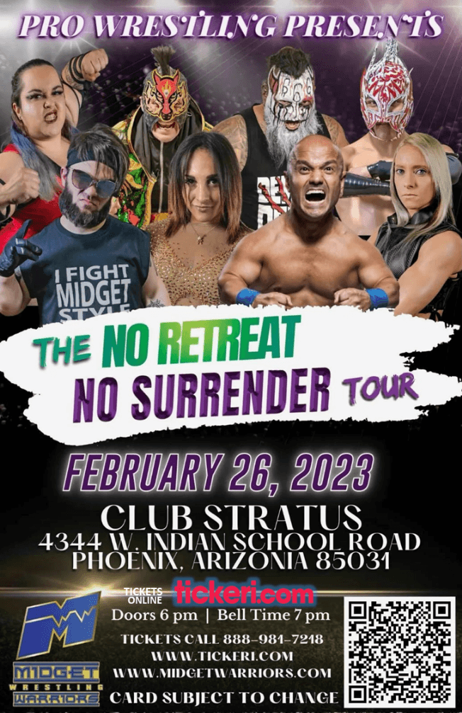 Event - MIDGET WRESTLING WARRIORS LIVE! PHOENIX ARIZONA- CANCELLED - Phoenix, Arizona - February 26, 2023 | concert tickets