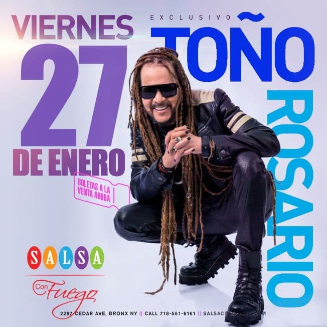 Event - Tono Rosario Exclusivo - Bronx, New York - January 27, 2023 | concert tickets