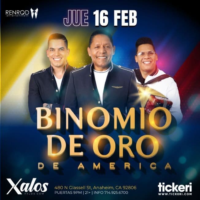 Event - BINOMIO DE ORO EN ANAHEIM - Anaheim, California - February 16, 2023 | concert tickets