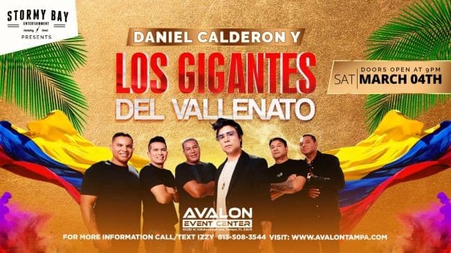 Event - CANCELED Daniel Calderon Y Los Gigantes Del Vallenato - Tampa, Florida - March 4, 2023 | concert tickets