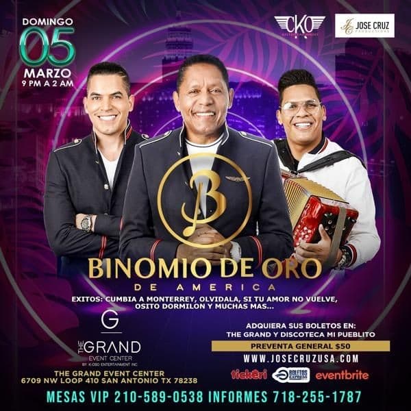 Event - BINOMIO DE ORO DE AMERICA EN SAN ANTONIO, TX - San Antonio, Texas - March 5, 2023 | concert tickets