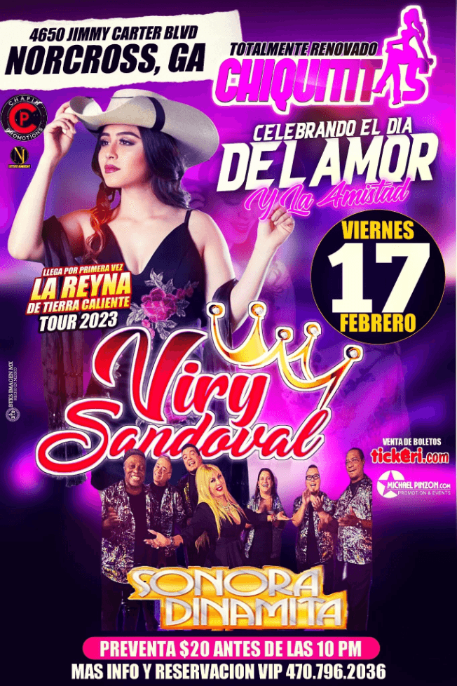 Event - VIRY SANDOVAL Y LA SONORA DINAMITA EN CONCIERTO ! NORCROSS GEORGIA - Norcross, Georgia - February 17, 2023 | concert tickets
