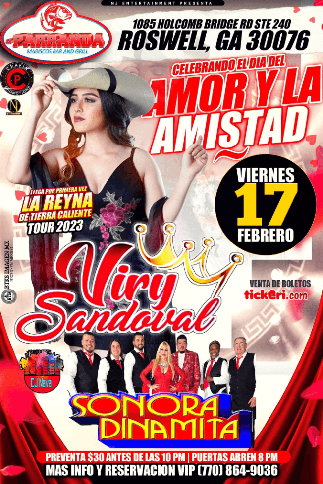 Event - VIRY SANDOVAL Y LA SONORA DINAMITA EN CONCIERTO !  ROSWELL GEORGIA - Roswell, Georgia - February 17, 2023 | concert tickets