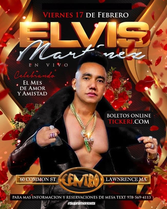 Event - Elvis Martinez En Concierto @ Centro Night Club LAWRENCE, MASSACHUSETTS - Lawrence, Massachusetts - February 17, 2023 | concert tickets