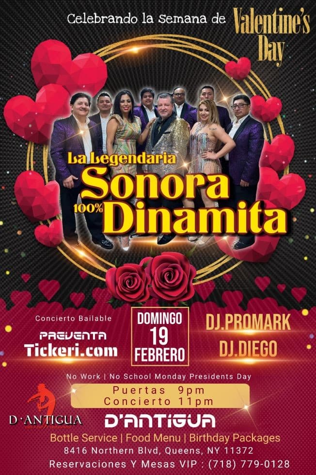 Event - Sonora Dinamita en vivo @D'Antigua - jackson heights, New York - February 19, 2023 | concert tickets