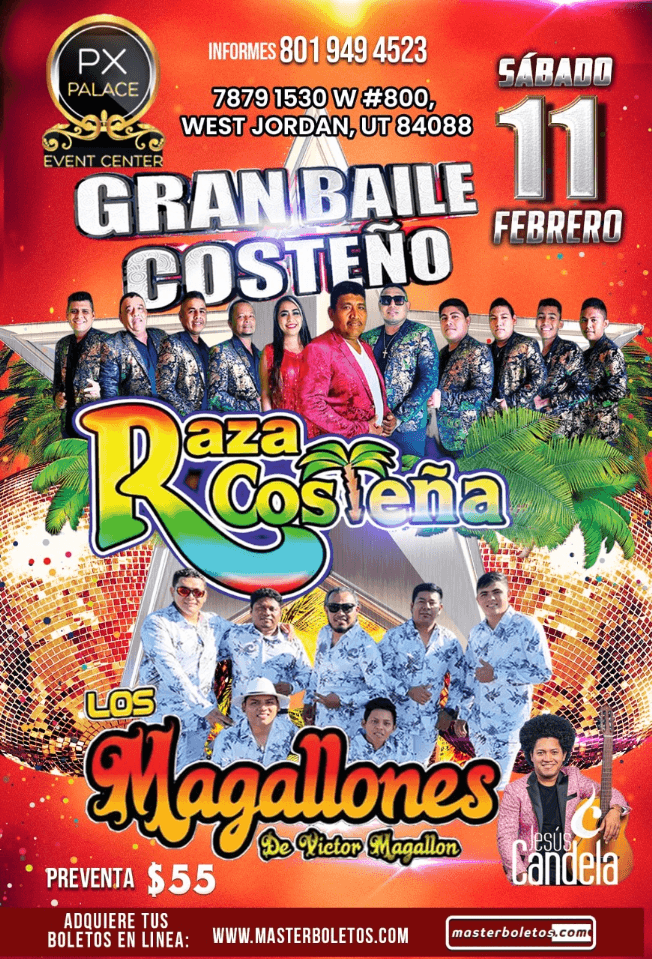 Event - RAZA COSTEÑA , LOS MAGALLONES EN VIVO !  WEST JORDAN UTAH - West Jordan, Utah - February 11, 2023 | concert tickets