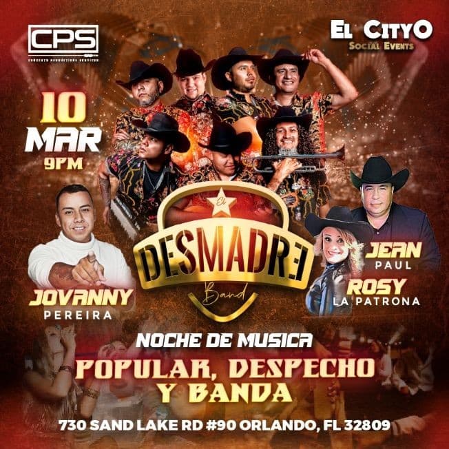 Event - EL DESMADRE BAND EN UNA NOCHE DE DESPECHO POPULAR Y BANDA - Orlando, Florida - March 10, 2023 | concert tickets