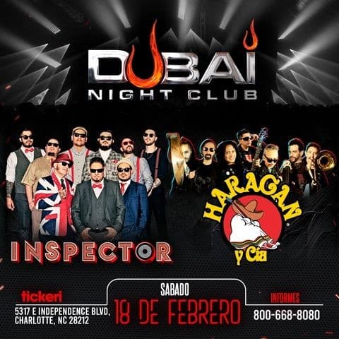 Event - INSPECTOR Y HARAGAN EN CHARLOTTE - Charlotte, North Carolina - February 18, 2023 | concert tickets