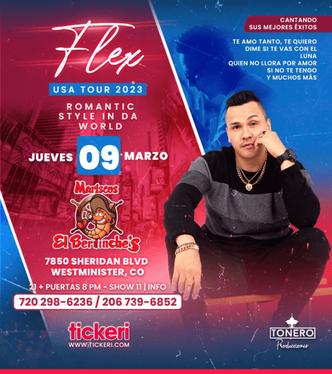 Event - FLEX EN CONCIERTO ! WESTMINSTER COLORADO- TICKETS DISPONIBLES EN LA PUERTA - Westminster, Colorado - March 9, 2023 | concert tickets